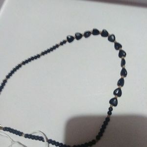 Vintage heart necklace black